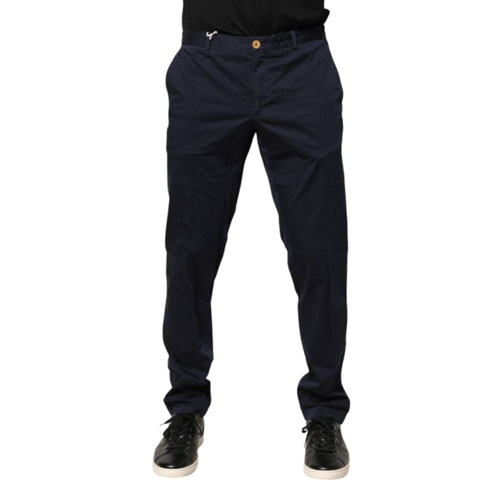 Domenico Tagliente Navy Blue Skinny Chino Mid Waist Men Men's Pants